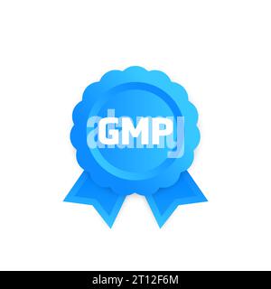 Icona del vettore GMP, badge Good Manufacturing Practice Illustrazione Vettoriale