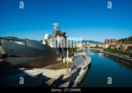 Museo Guggenheim Bilbao, architetto Frank O. Gehry, Bilbao, Paesi Baschi, Spagna Foto Stock