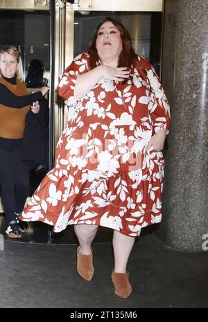 New York, NY, USA. 10 ottobre 2023. Chrissy Metz è stata vista al New York Live il 10 ottobre 2023 a New York City. Credito: RW/Media Punch/Alamy Live News Foto Stock