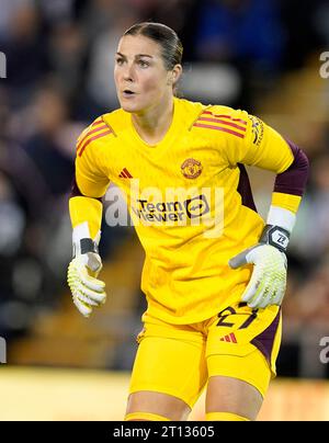 Leigh, Regno Unito. 10 ottobre 2023. Mary Earps del Manchester Utd durante la partita UEFA Womens Champions League al Leigh Sports Village, Leigh. Il credito fotografico dovrebbe leggere: Andrew Yates/Sportimage Credit: Sportimage Ltd/Alamy Live News Foto Stock