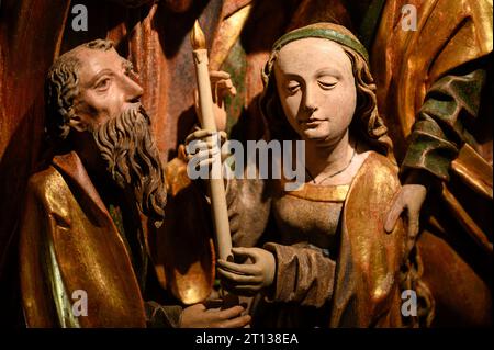 La Dormizione della Vergine Maria. Da Mostiště, 1510-1520. Attualmente al Museo Diocesano di Brno. Foto Stock