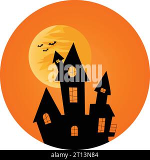 Halloween ha dato la caccia a House Vector Illustrazione Vettoriale