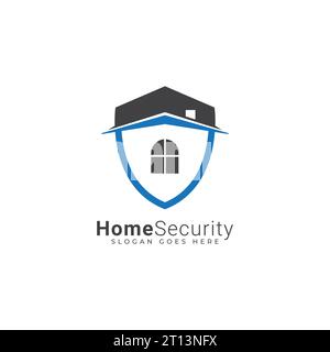 Modello di design per logo di protezione della casa, logo di assicurazione per la casa Illustrazione Vettoriale