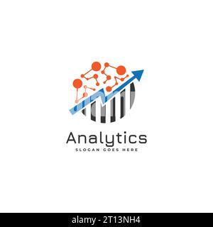 Logo Data Analytics. Analisi dei big data per il modello di progettazione della crescita aziendale Illustrazione Vettoriale