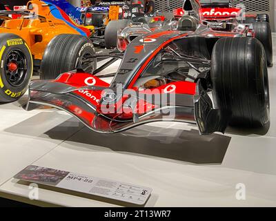 Oviedo, Asturias, Spagna - 10 10 2023 : la McLaren MP4-22 mercedes di F1 ha gareggiato Fernando Alonso nel 2007 Foto Stock