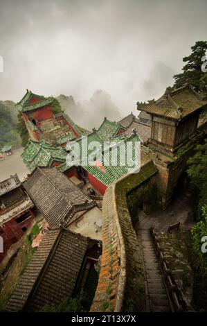 I tetti dei monasteri di Wudang. Cina Foto Stock