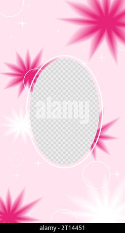 Modello di storie aura y2k Starburst rosa. Illustrazione Vettoriale