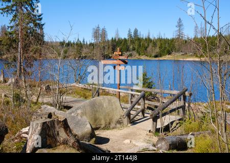 Paesaggio al lago Oderteich Foto Stock