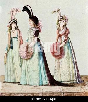 Fashion for Ladies 1795 dal libro ' Jane Austen and Her Times' di Mitton, G. E. (Geraldine Edith); Austen, Jane, 1775-1817 data di pubblicazione 1905 PublisherLondon, Methuen e co Foto Stock