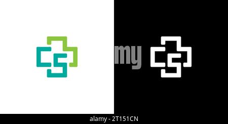 Logo CS Plus, monogramma CS Plus, simbolo CS Plus lettera, logo medico sanitario, icona, vettore Illustrazione Vettoriale