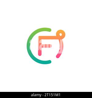 Logo CF, monogramma CF, logo CF iniziale, logo CF lettera, icona, vettore Illustrazione Vettoriale