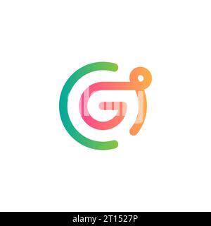 Logo CG, monogramma CG, logo CG iniziale, logo CG lettera, icona, vettore Illustrazione Vettoriale