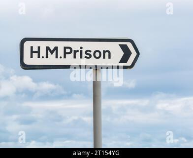 Indicazioni per il carcere HMP (sua Maestà), Regno Unito Foto Stock