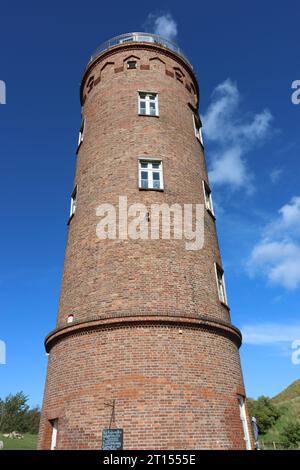 La torre di ricerca della direzione di Kap Arkona sull'isola di Rügen nel Mar Baltico Foto Stock