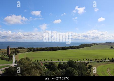 Vista dal nuovo faro di Kap Arkona sull'isola di Rügen nel Mar Baltico Foto Stock