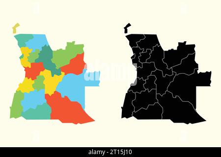 Mappa sagoma vettoriale Angola sfondo bianco Illustrazione Vettoriale