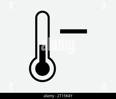 Termometro temperatura negativa a freddo meno meno meno riduzione riduzione riduzione riduzione riduzione riduzione riduzione riduzione congelamento inferiore forma bianco nero contorno icona simbolo simbolo simbolo EPS vettoriale Illustrazione Vettoriale
