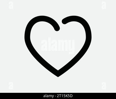 Simbolo del cuore simbolo amore segno romantico nozze San Valentino amore Design passione Heartbeat Black White contorno forma EPS Vector Illustrazione Vettoriale