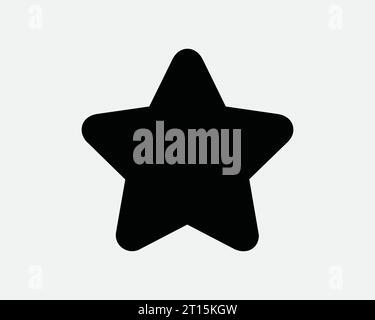 Icona a forma di stella Natale preferito tasso di valutazione preferito successo premio cinque punti 5 punti stile nero bianco linea segno forma simbolo EPS Vector Illustrazione Vettoriale