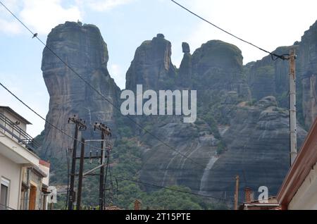 Affioramenti rocciosi di Meteora, di Kalambaka Foto Stock