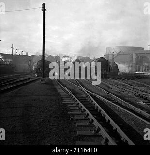 92163 e altri a Birkenhead loco 2 febbraio 1967. Foto Stock