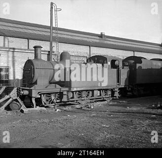 92163 e altri a Birkenhead loco 2 febbraio 1967. Foto Stock