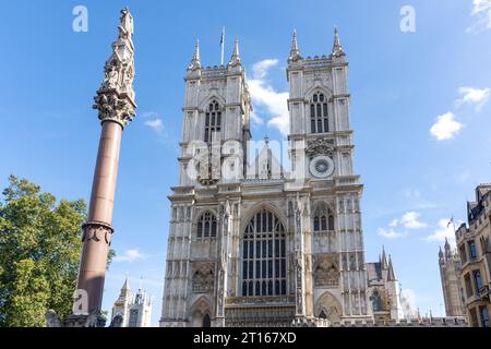 La facciata occidentale, Westminster Abbey, Deans Yard, City of Westminster, Greater London, Inghilterra, Regno Unito Foto Stock