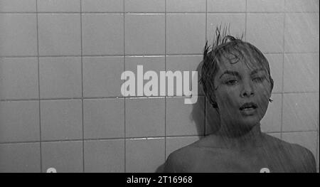 Psycho (1960) diretto da Alfred Hitchcock e interpretato da Anthony Perkins, Janet Leigh, vera Miles e Martin Balsam. Ancora dalla famosa e scioccante scena della doccia di Hitchcock. Credito SOLO PER USO EDITORIALE: BFA / Paramount Pictures Foto Stock