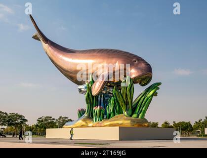 Installazione di Dugong di Jeff Koons, Doha, Qatar Foto Stock