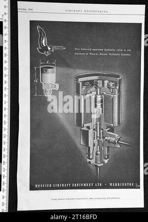 annuncio della seconda guerra mondiale in una rivista di ingegneria aeronautica a pagina intera Foto Stock