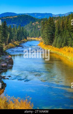 blackfoot river in autunno vicino a potomac, montana Foto Stock