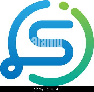 Logo si, monogramma si, logo si iniziale, logo si lettera, icona, vettore Illustrazione Vettoriale