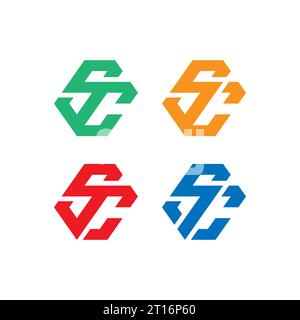 Logo SC, monogramma SC, logo SC iniziale, logo SC lettera, moderno, icona, Vector Illustrazione Vettoriale