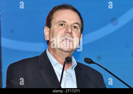 Rio de Janeiro, Brasile, 25 settembre 2023. Eduardo Paes, Sindaco della città di Rio de Janeiro, durante FIDES 2023, tenuto presso l'Hotel Windsor. Foto Stock