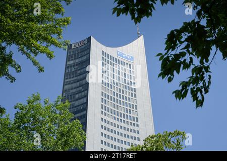 MDR, City-Hochhaus, Augustplatz, Lipsia, Sachsen, Deutschland Foto Stock