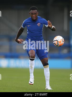 Zak Sturge del Chelsea U21. - Chelsea U21 contro Blackburn Rovers U21, Premier League 2, Cherry Red Records Stadium, Kingston upon Thames, Londra, Regno Unito - 11 agosto 2023. Solo per uso editoriale - si applicano le restrizioni DataCo Foto Stock