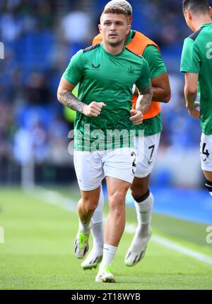 Kieran Trippier of Newcastle United Warms Up - Brighton & Hove Albion V Newcastle United, Premier League, Amex Stadium, Brighton, Regno Unito - 2 settembre 2023 solo per uso editoriale - si applicano restrizioni DataCo Foto Stock