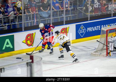 Spielszene Adler Mannheim gegen Rouen Dragons (Champions Hockey League) Foto Stock