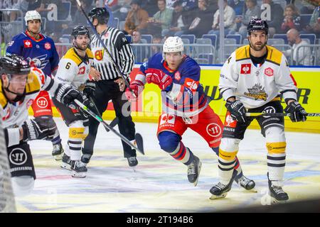 Spielszene Adler Mannheim gegen Rouen Dragons (Champions Hockey League) Foto Stock