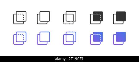 Icona livelli e copia. Simbolo della risma di carta. Illustrazione a vettore piatto isolata per la progettazione del Web Illustrazione Vettoriale