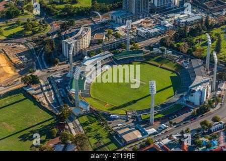 Vista aerea dei terreni della Western Australia Cricket Association (WACA). Foto Stock