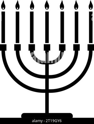 Simbolo dell'icona di Menorah. Illustrazione vettoriale Illustrazione Vettoriale