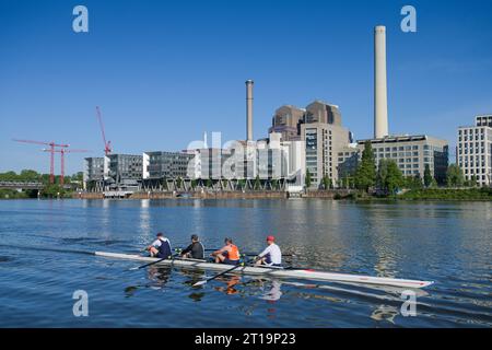 MAINOVA Heizkraftwerk West, Main, Frankfurt am Main, Hessen, Deutschland Foto Stock