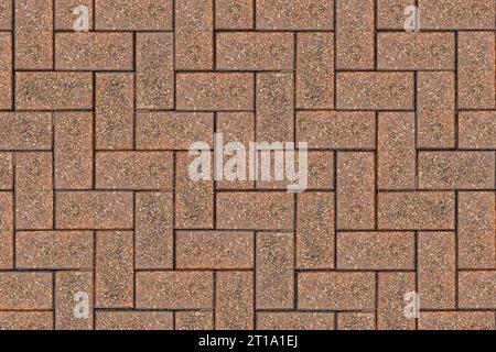 Vista dall'alto di una pietra pavimentata in mattoni rossi Foto Stock