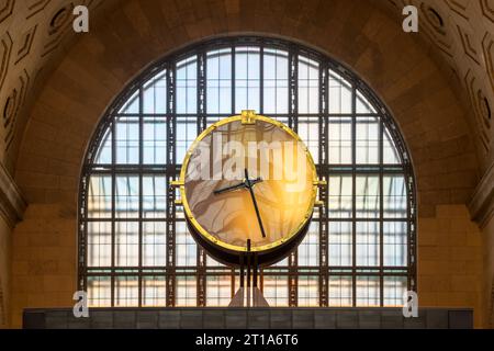 Orologio nella Union Station al 55 di Front Street W a Toronto, Ontario Foto Stock