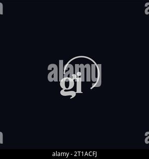 Iniziali gi logo monogramma idee di design Illustrazione Vettoriale