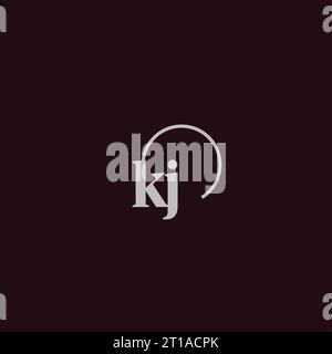 Idee di design monogramma logo iniziali KJ Illustrazione Vettoriale