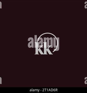 Idee di design monogramma logo KK Initials Illustrazione Vettoriale