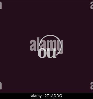 Idee di design monogramma logo OU Initials Illustrazione Vettoriale