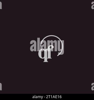 Idee di design monogramma logo iniziali QF Illustrazione Vettoriale